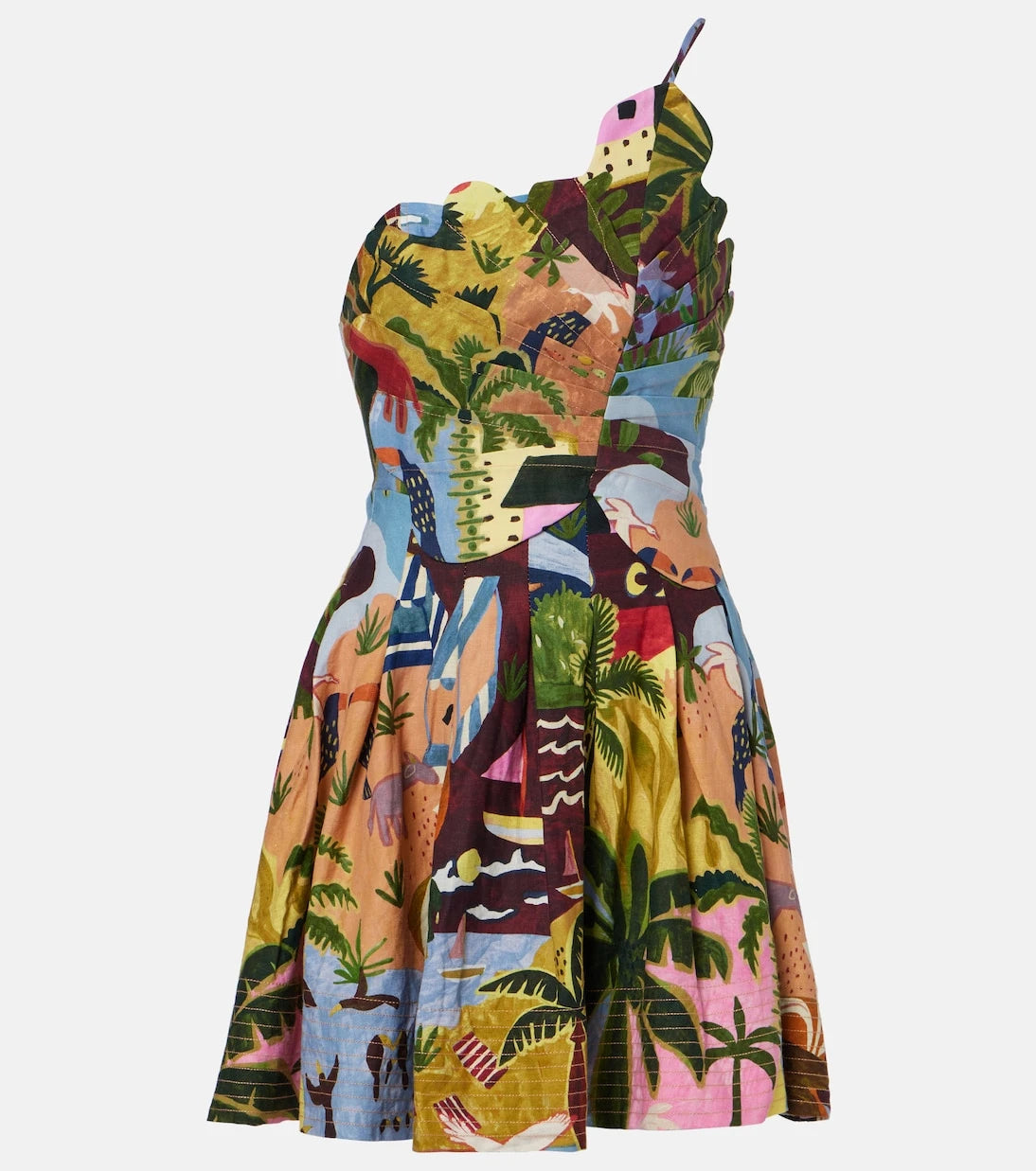 Farm Rio - Tropical Painting printed cotton minidress