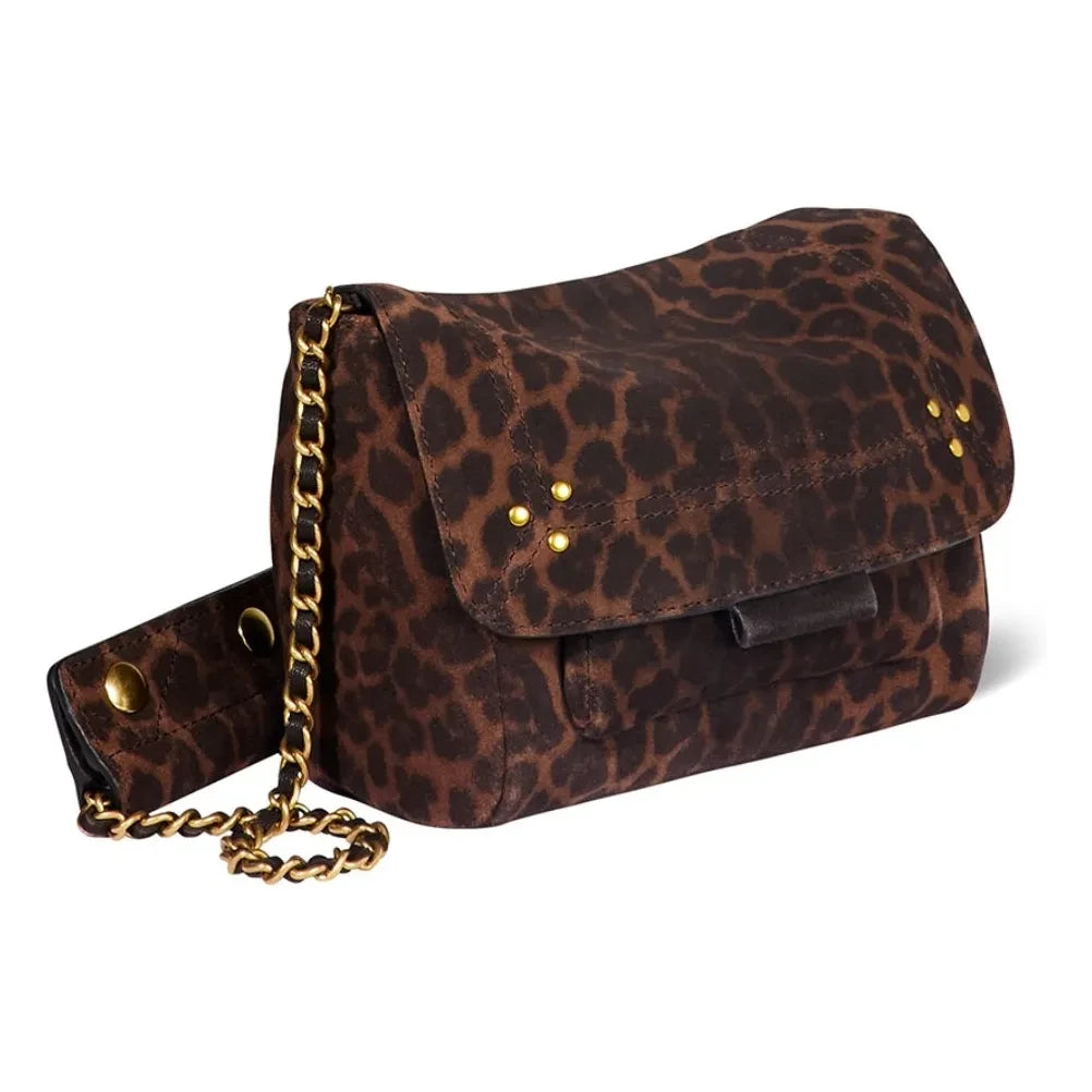 Jérôme Dreyfuss - Lulu S Bag Velvet Leopard crust | Brown