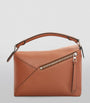 LOEWE Brown Small Leather Puzzle Edge Top-Handle Bag