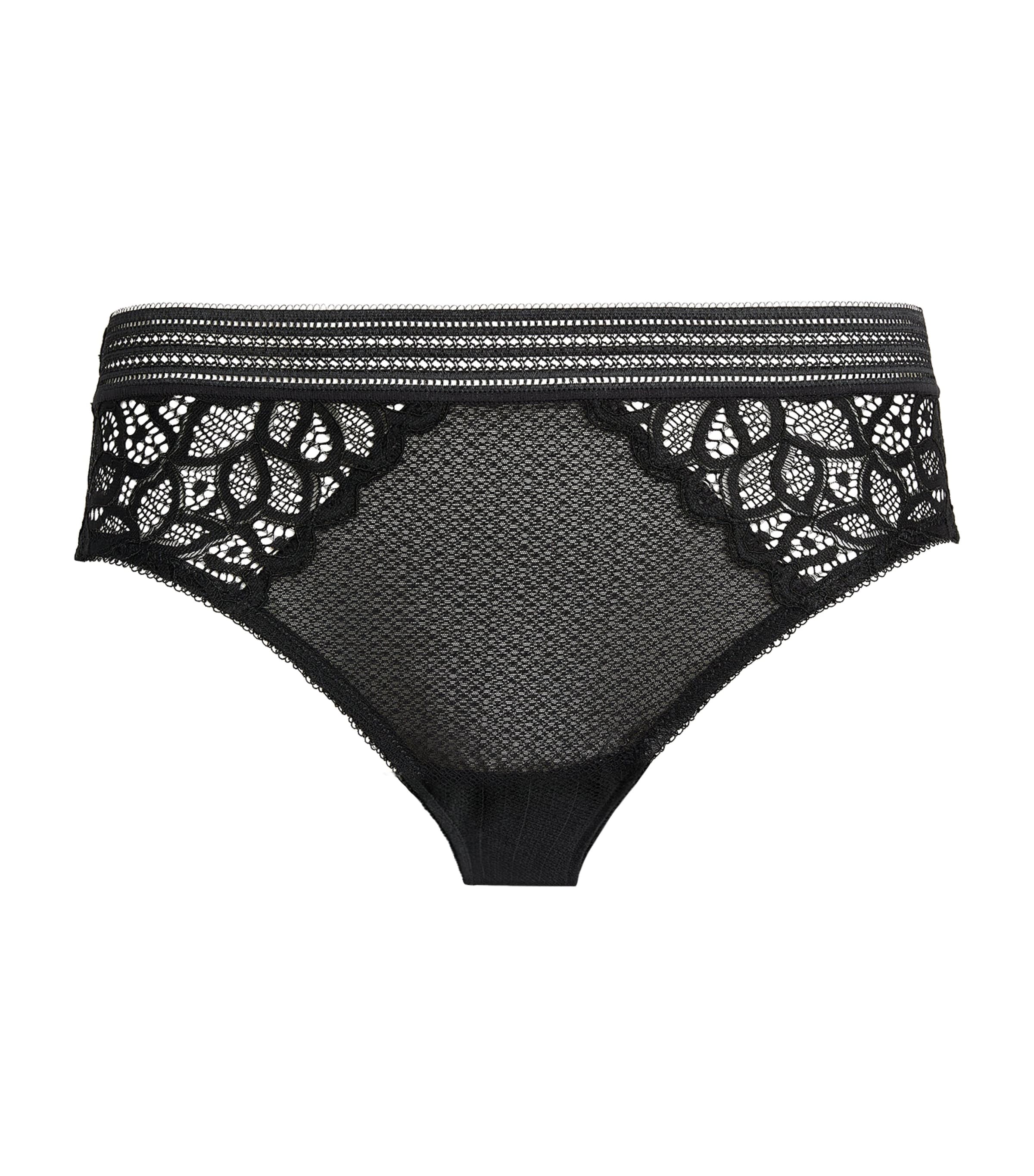 Wacoal Black Lace-Trim Raffine Briefs