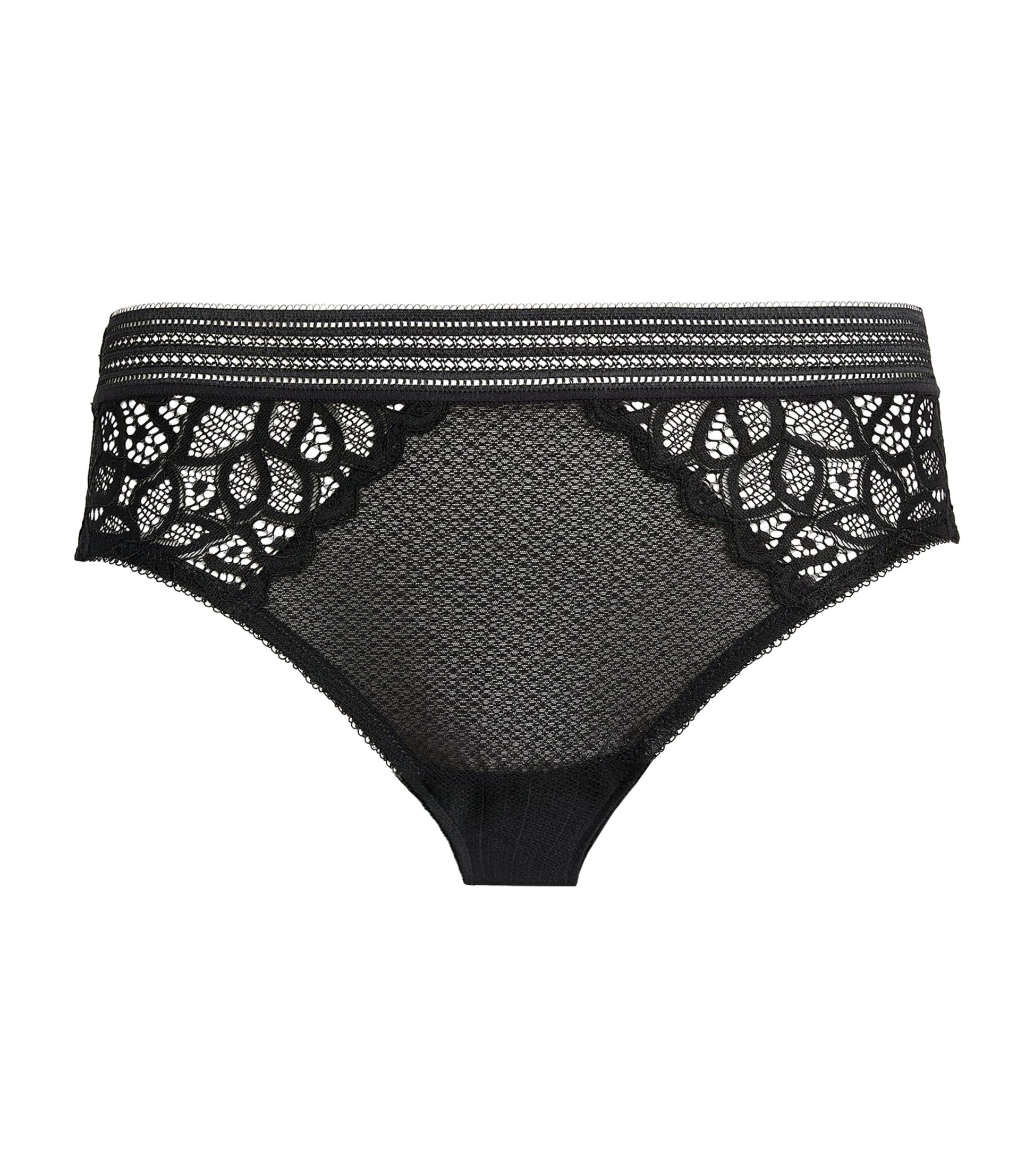Wacoal Black Lace-Trim Raffine Briefs