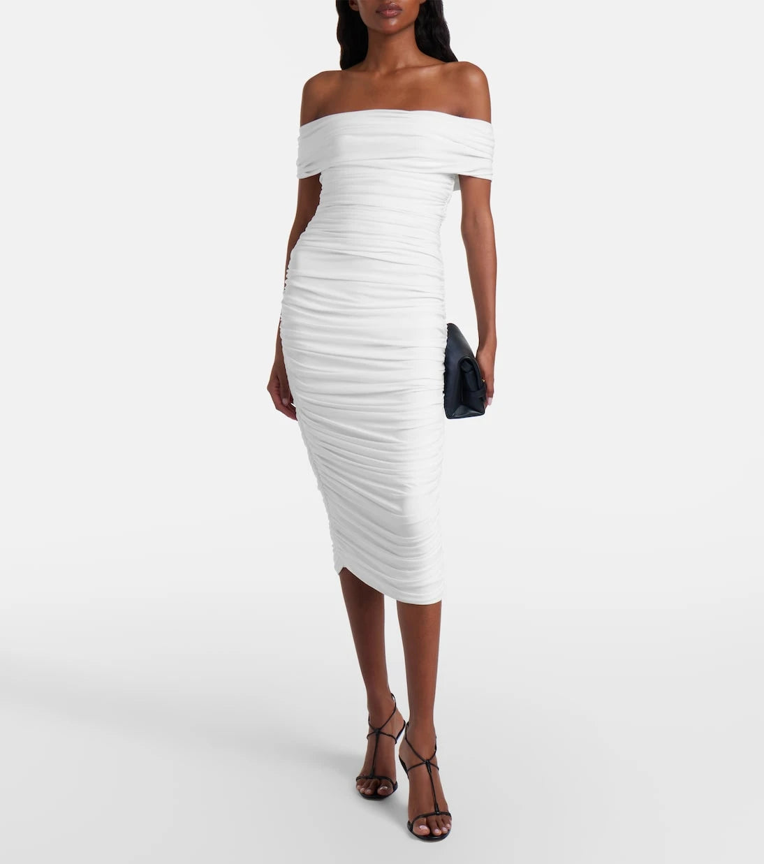 Norma Kamali - Ruched off-shoulder midi dress
