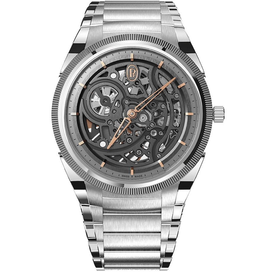 Stainless Steel and Platinum Tonda PF Skeleton Watch 40mm