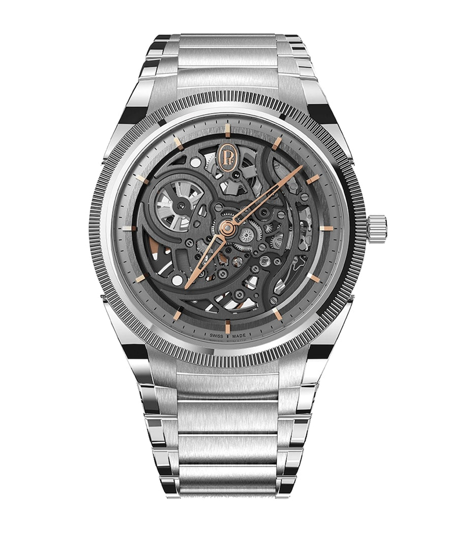 Stainless Steel and Platinum Tonda PF Skeleton Watch 40mm