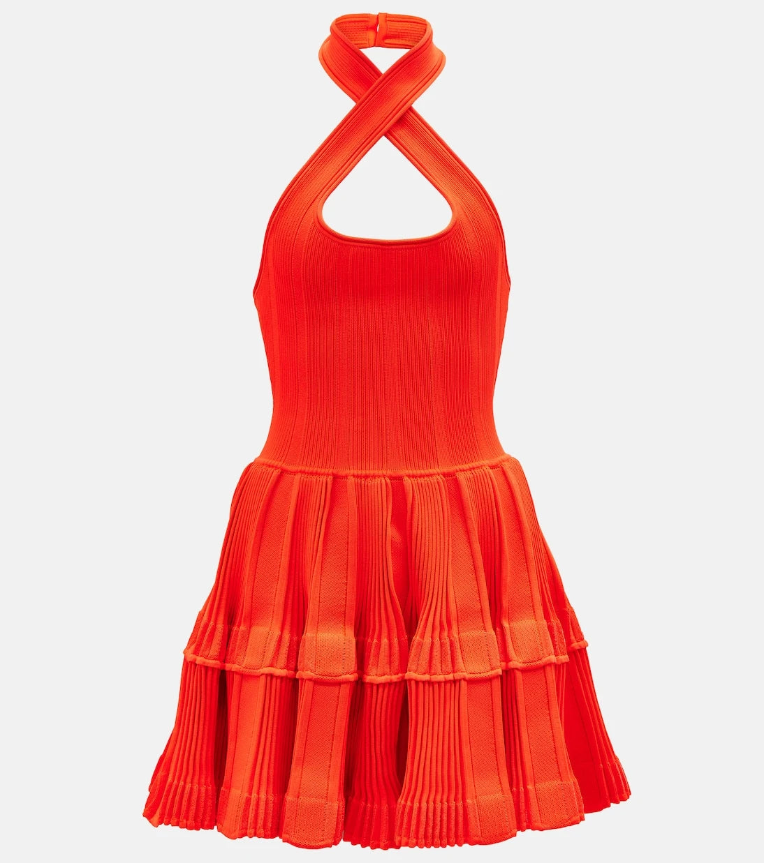 Alaïa - Ribbed-knit halterneck minidress