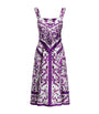 Dolce & Gabbana Multi Silk Majolica Print Midi Dress