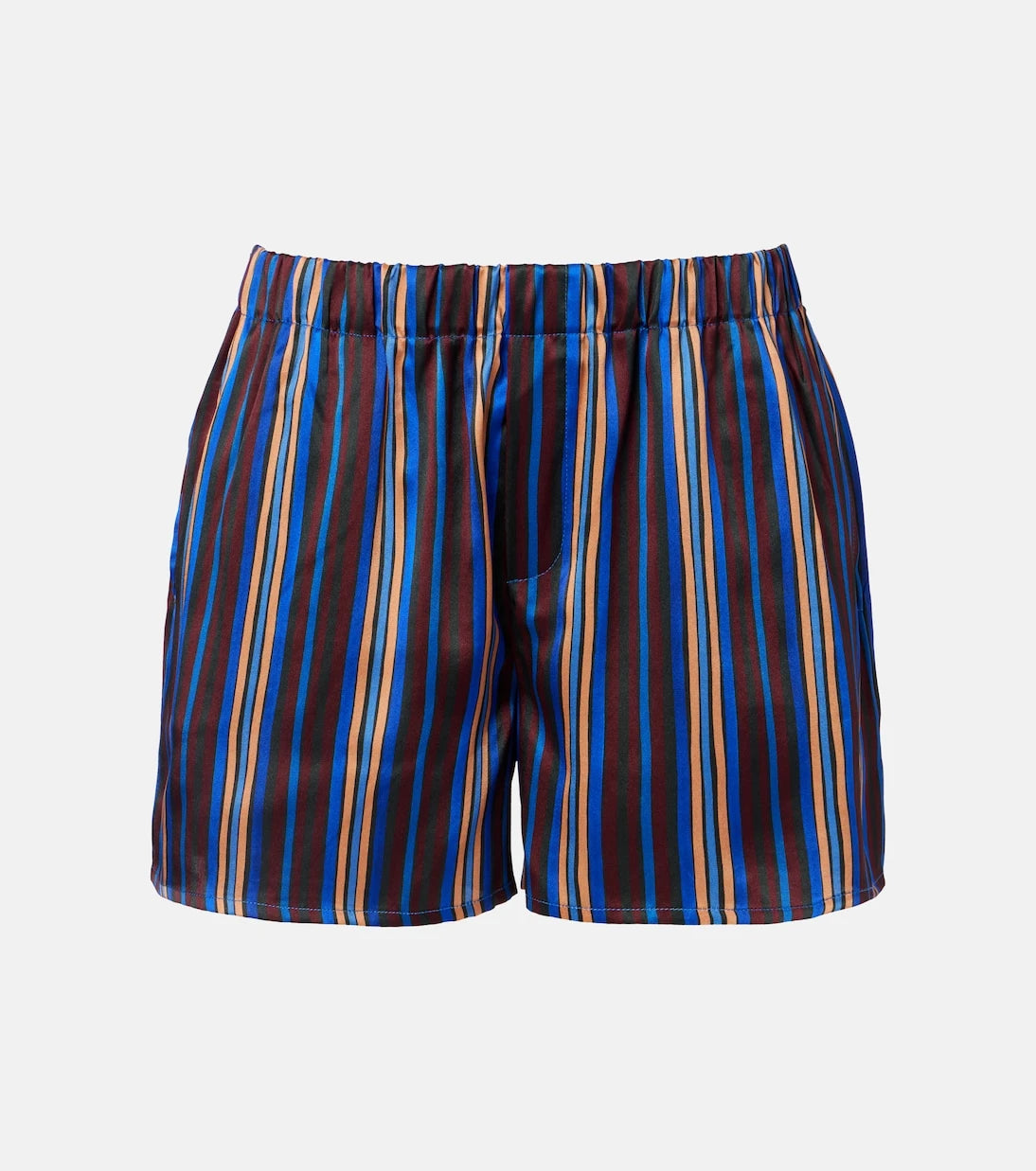 Asceno - Franca striped silk charmeuse pajama shorts