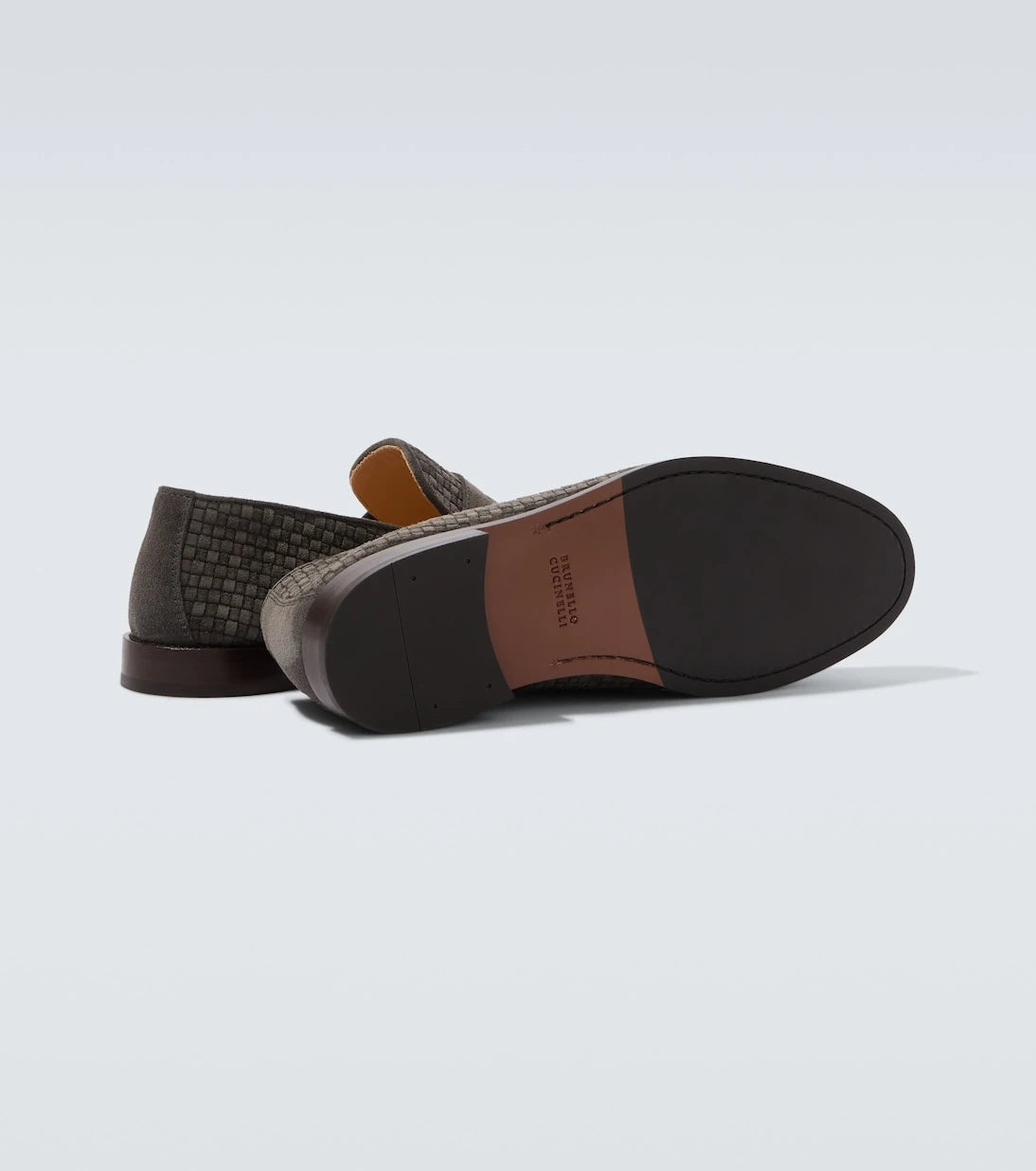 Brunello Cucinelli - Woven suede penny loafers