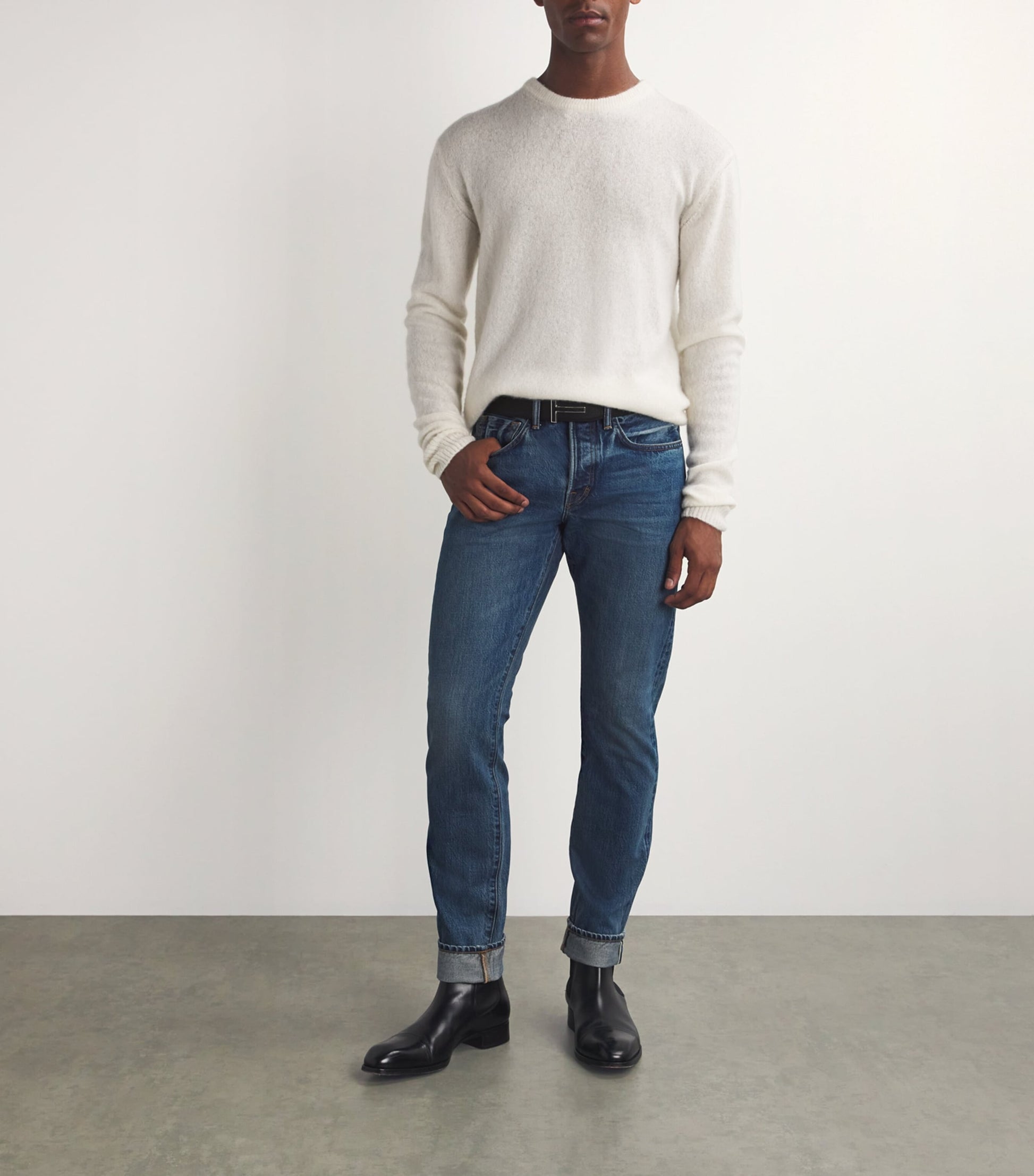 Leather Reversible T Icon Belt