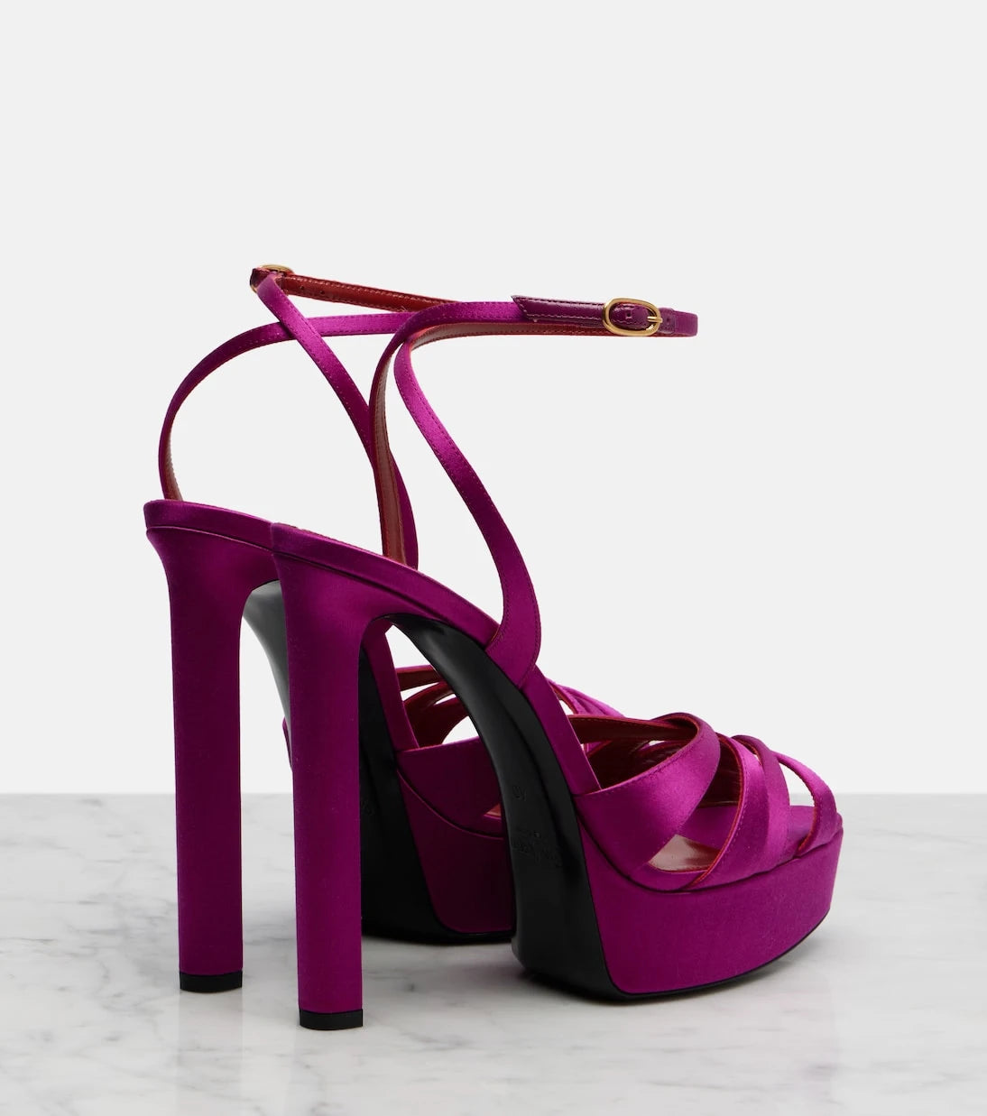 Saint Laurent - Chandelle crêpe satin sandals