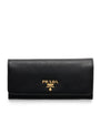 Prada Black Large Saffiano Leather Wallet