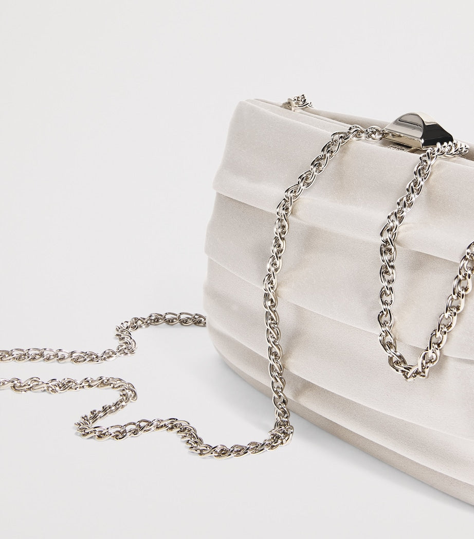 Satin Plissé Clutch Bag