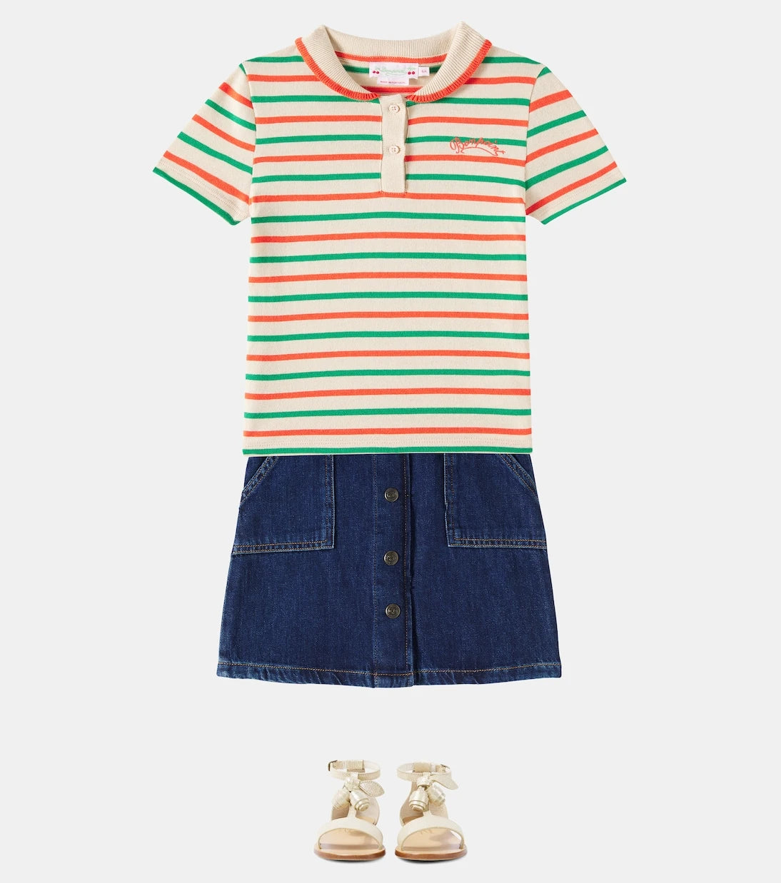 Bonpoint - Edelyne striped knitted cotton polo shirt