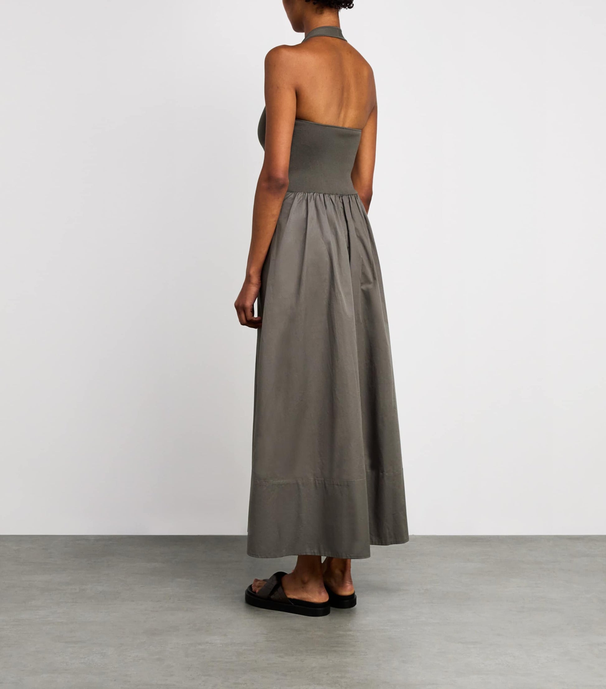 St. Agni Green Halterneck Maxi Dress