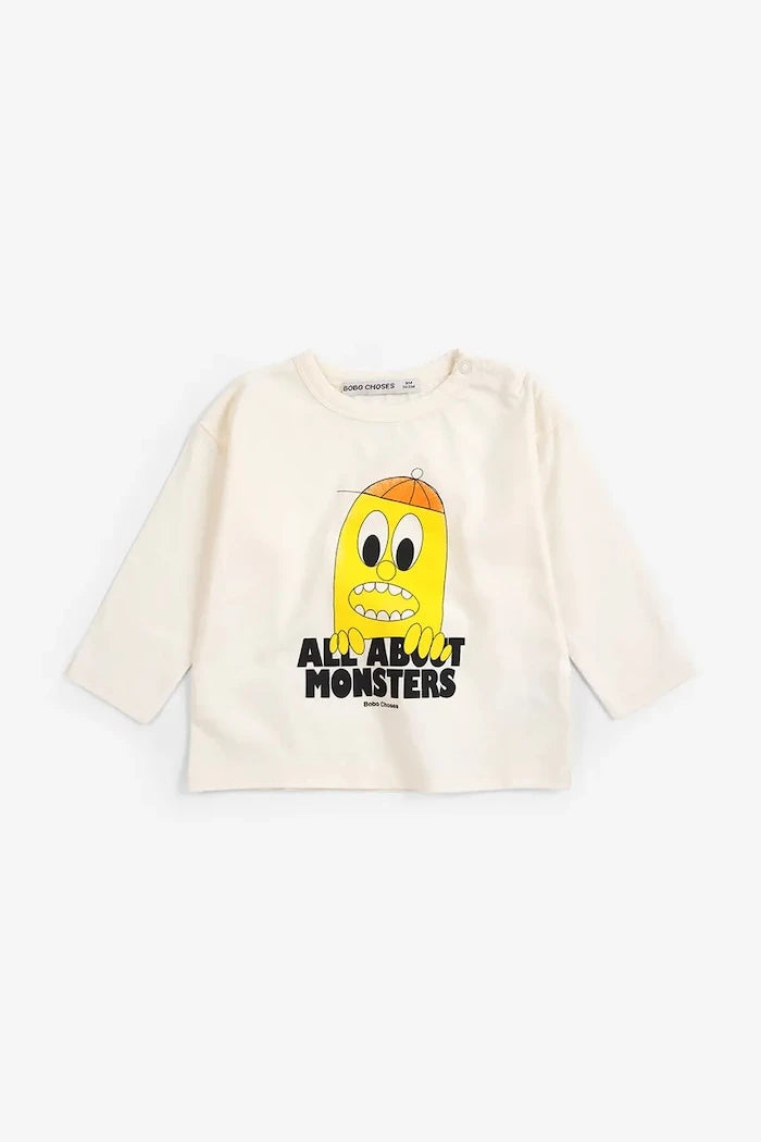 Bobo Choses çocuklar için uzun kollu pamuklu bluz Bigtooth Lemon
