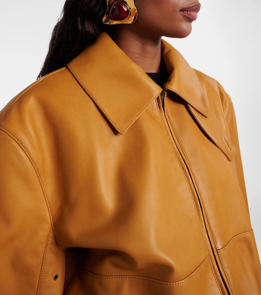 Saint Laurent - Belted leather jacket