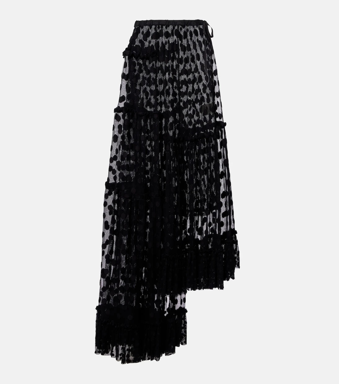 Dries Van Noten - Polka-dot asymmetric cotton-blend maxi skirt
