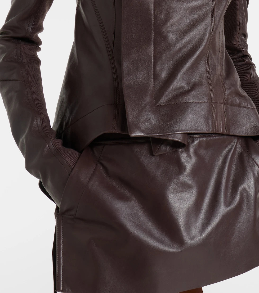 Rick Owens - Naska asymmetric leather jacket