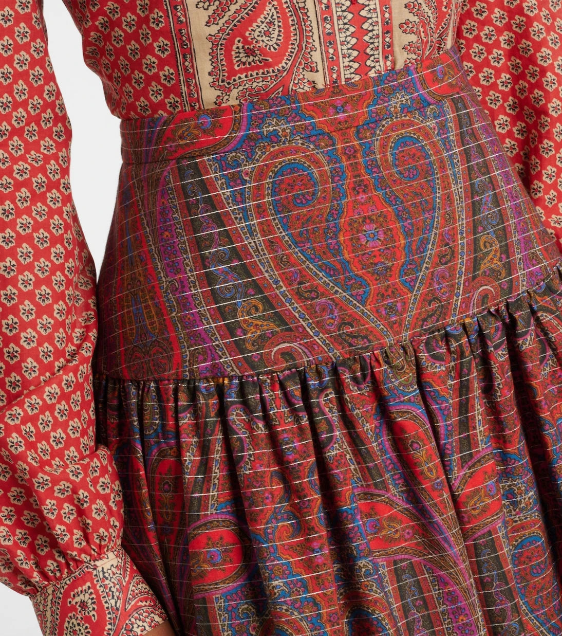 Valentino - Paisley high-rise cotton maxi skirt