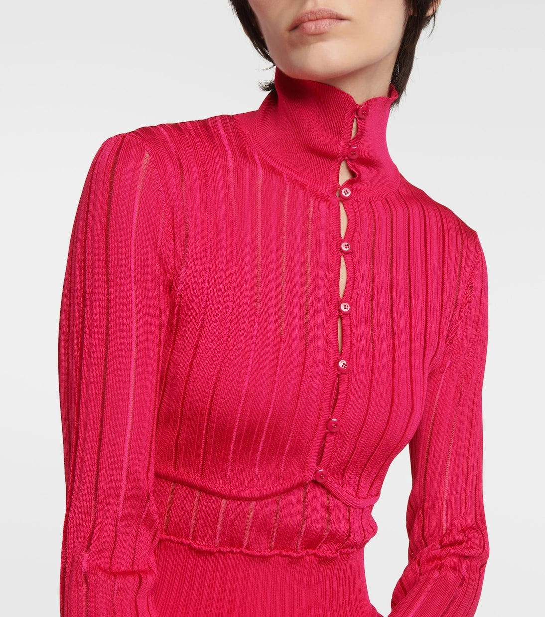 Alaïa - Crinoline cropped mockneck cardigan