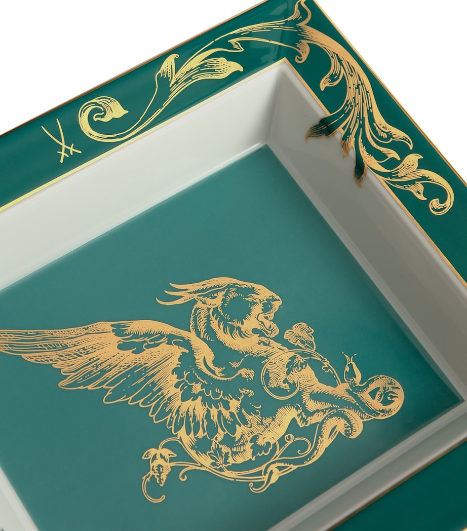 Meissen Large Porcelain Winged Lioness Tray (21cm)