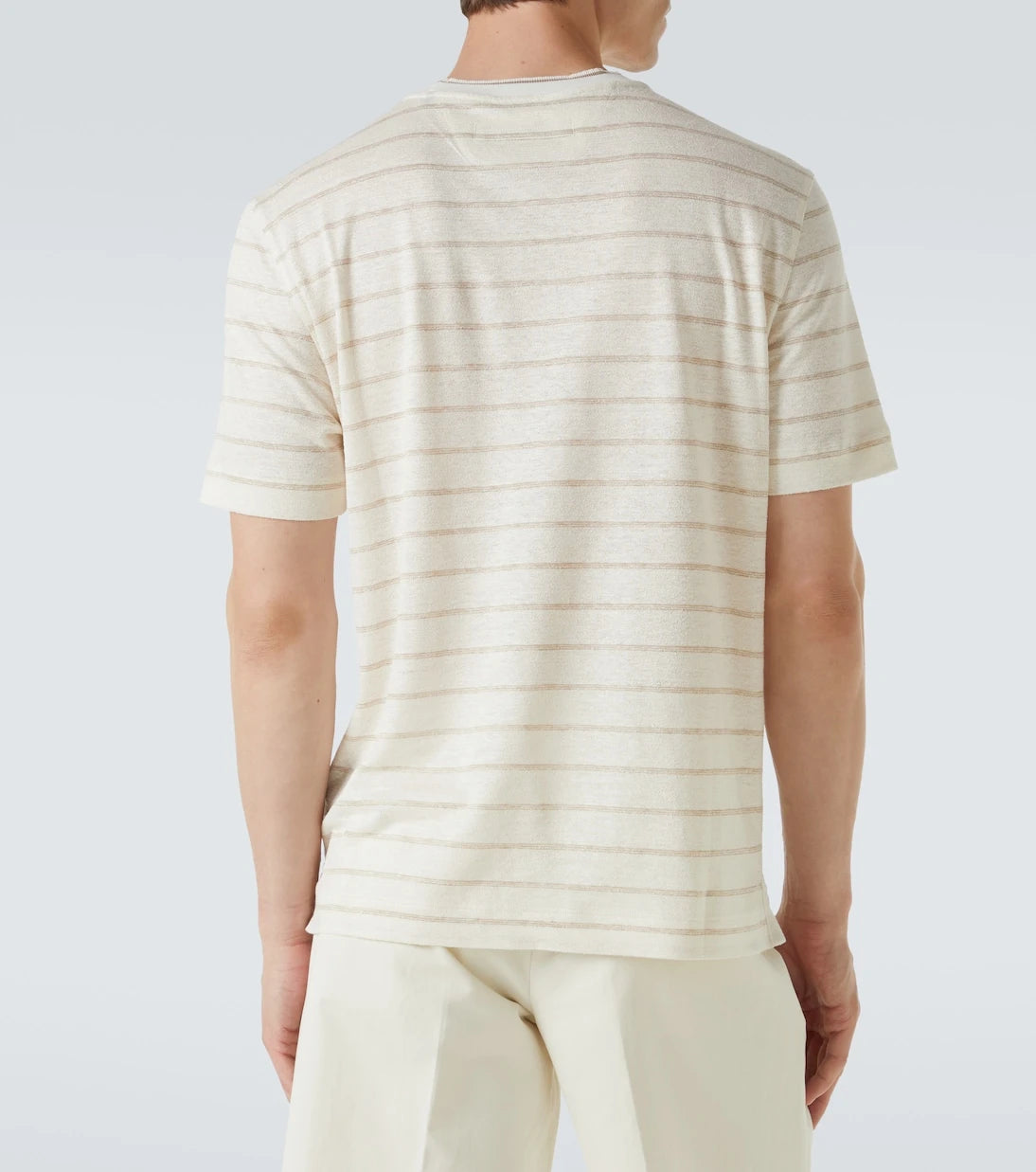 Zegna - Striped linen and silk-blend T-shirt