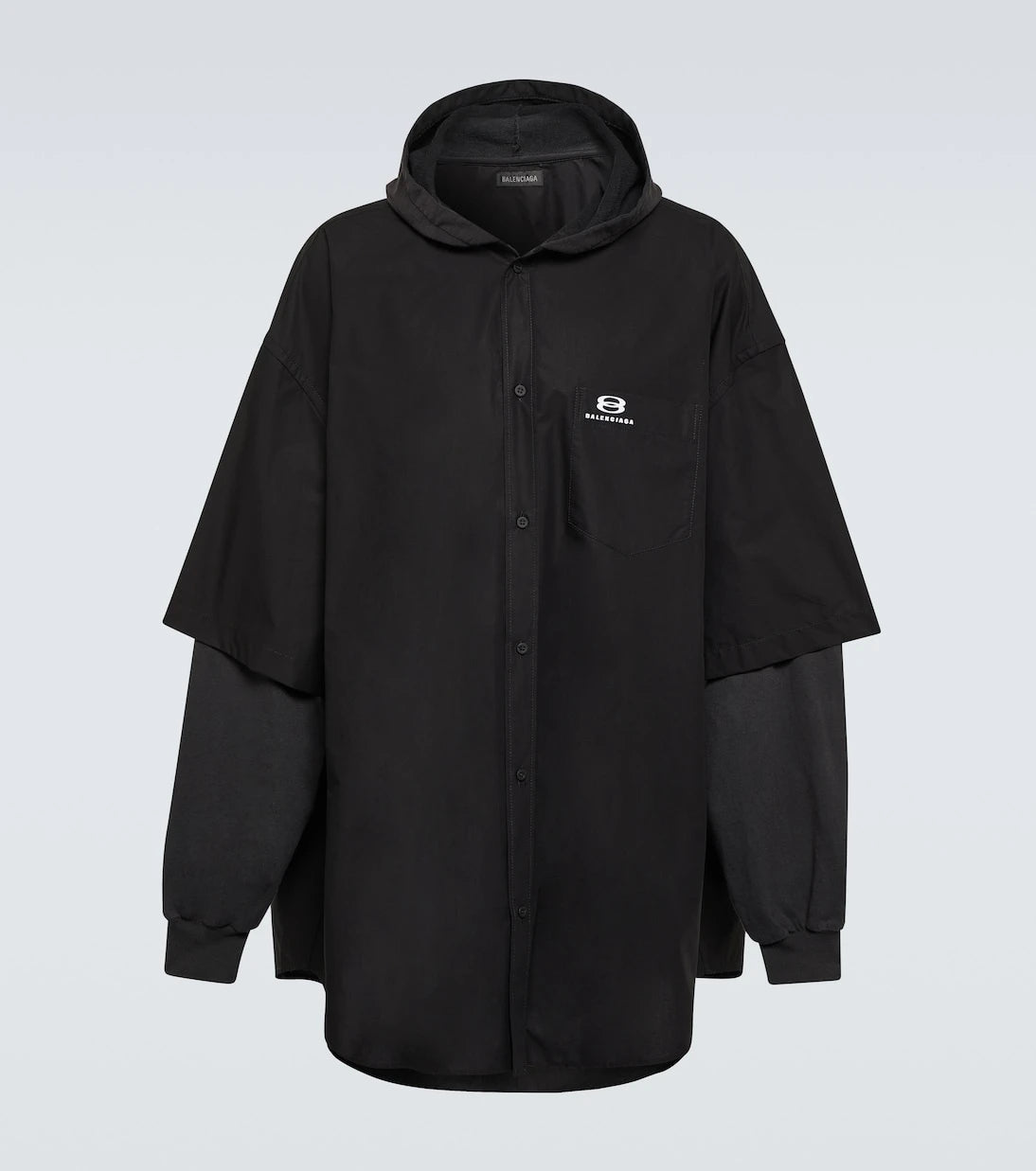 Balenciaga - Patched cotton poplin and fleece jacket