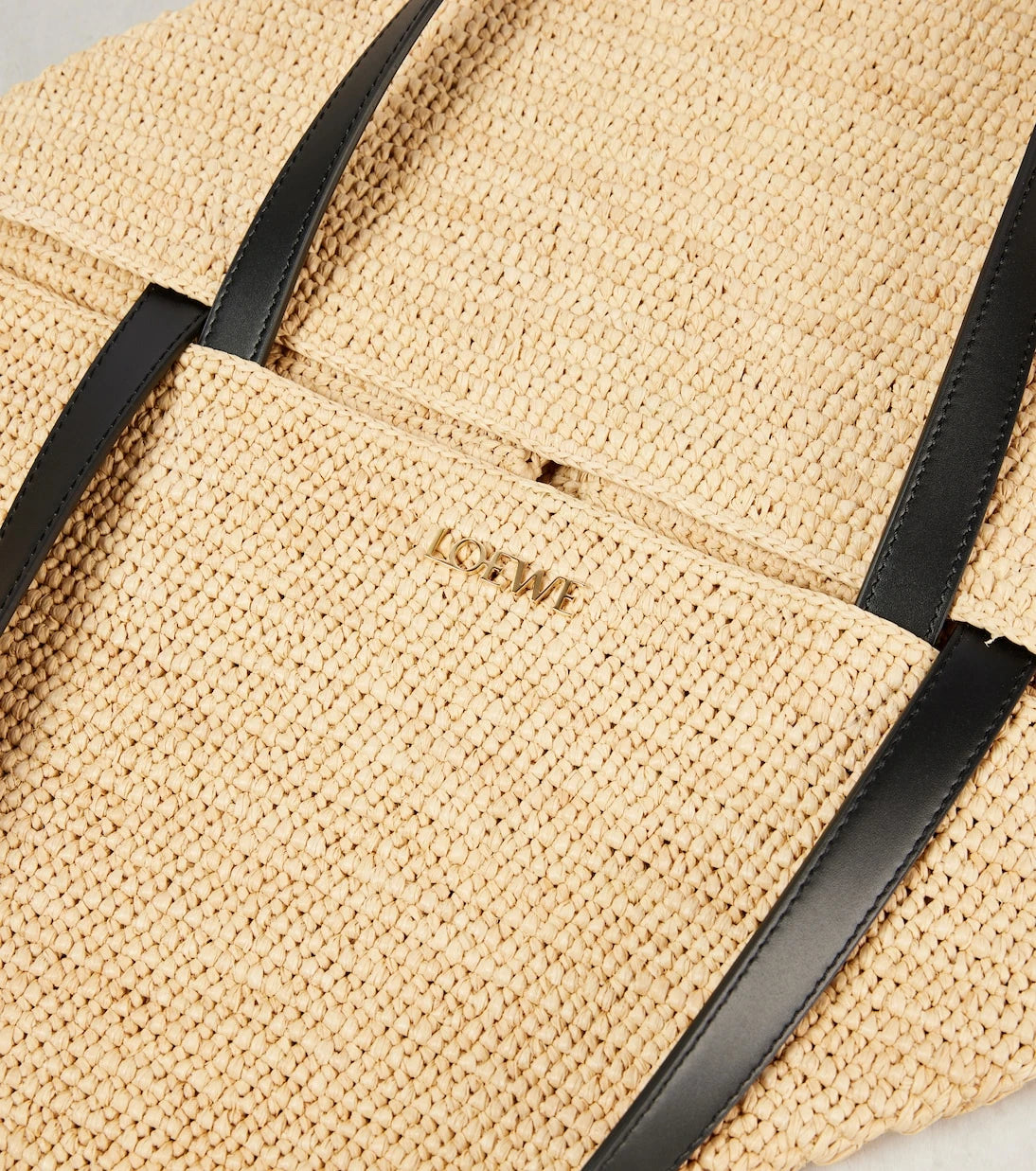 Loewe - Paula's Ibiza Puzzle Fold XL raffia tote bag