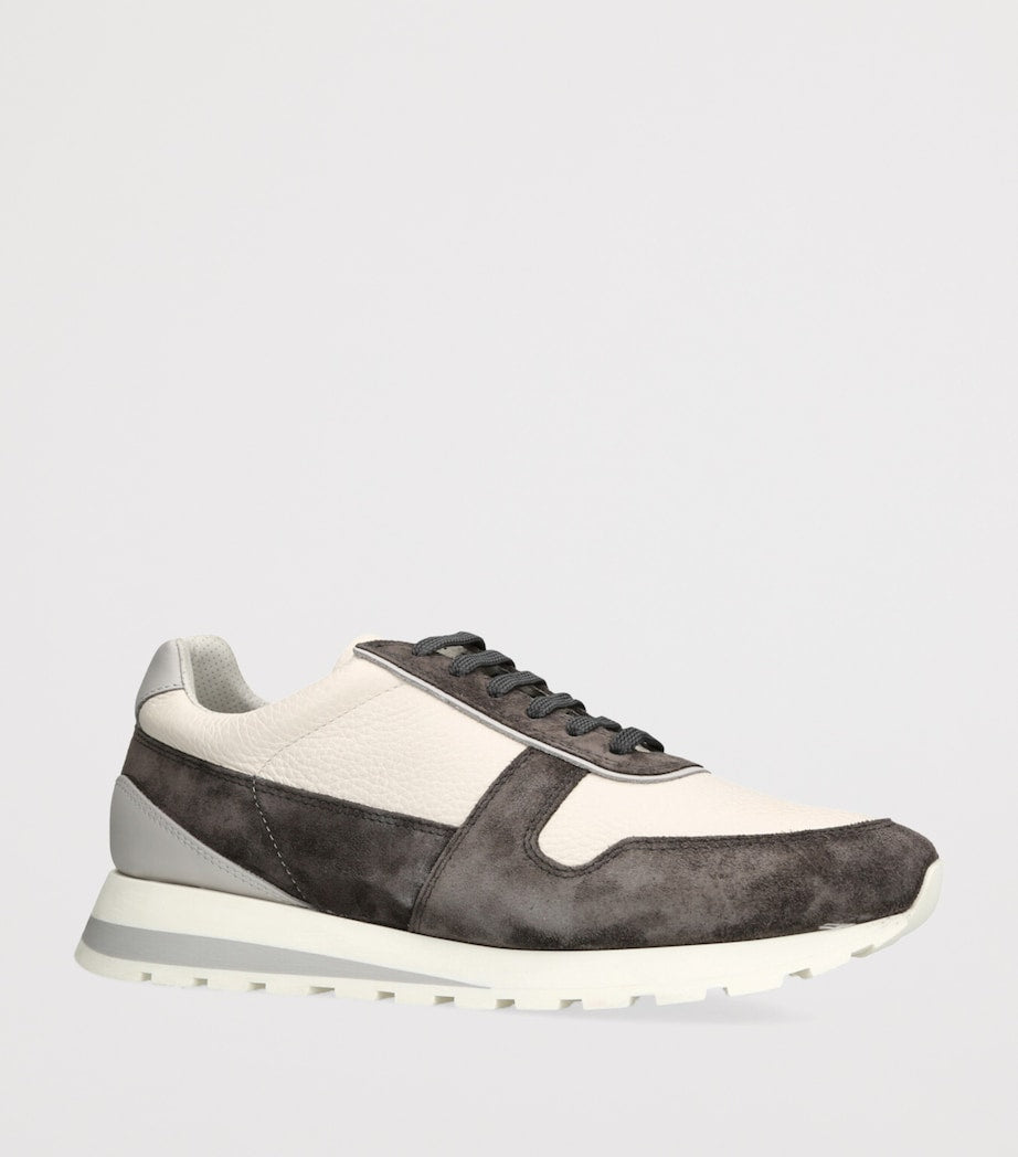 Brunello Cucinelli Suede-Calfskin Runners Sneakers