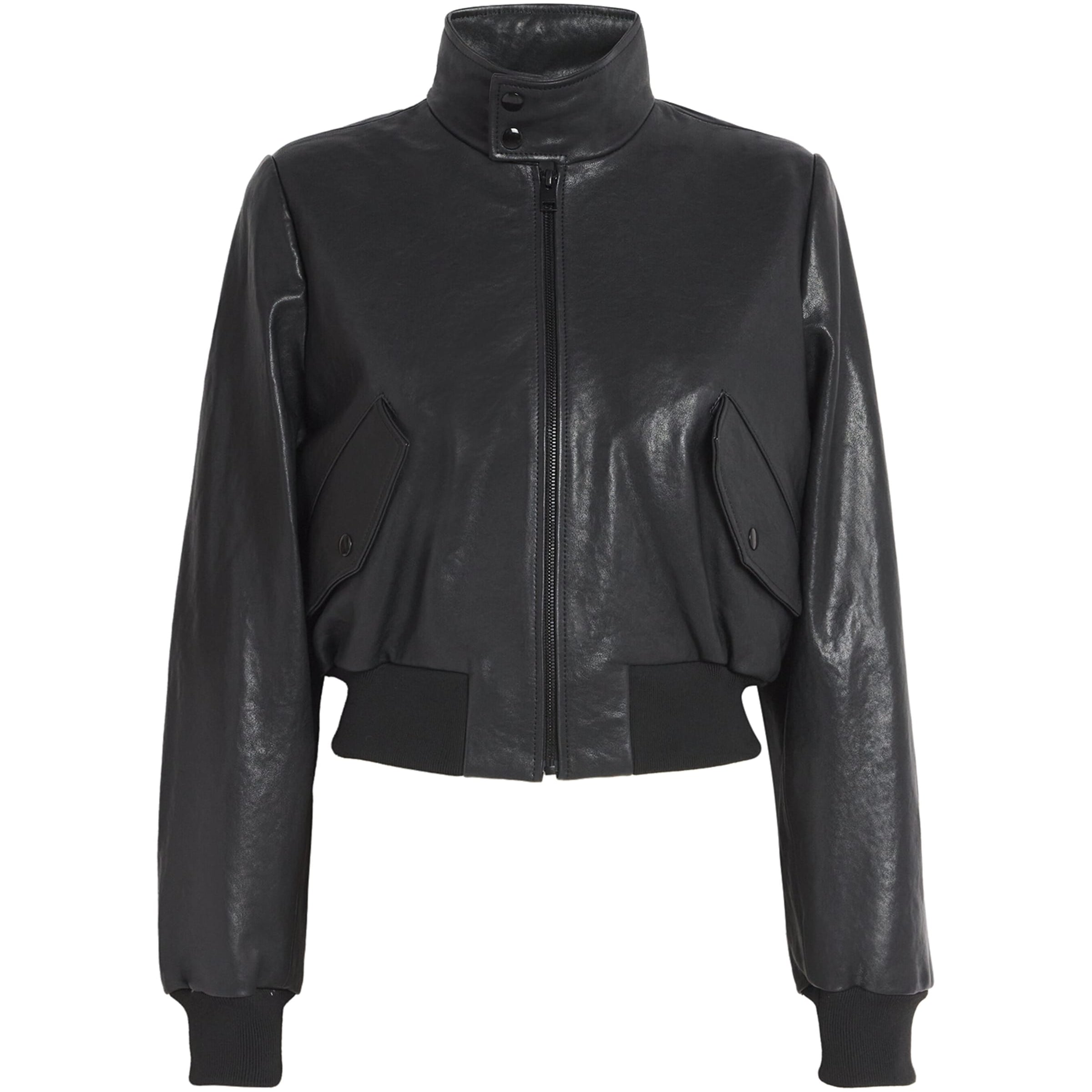 The Leather Harrington Bomber Jacket BLACK