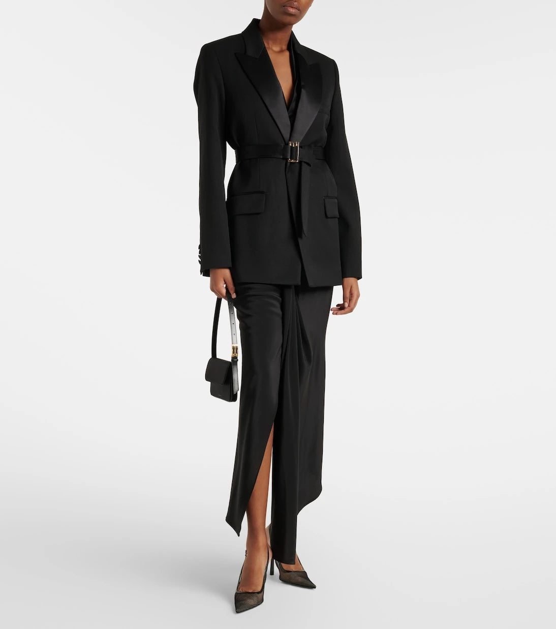 Victoria Beckham - Leather-trimmed mesh slingback pumps