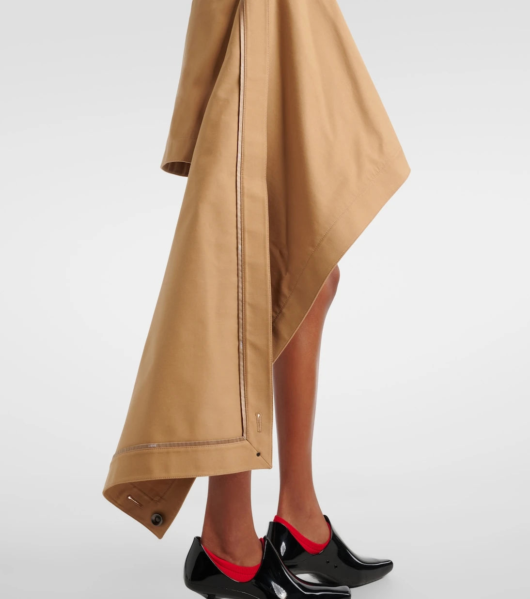 Loewe - Asymmetric silk-trimmed cotton miniskirt