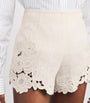 Cult Gaia Ivory Lace-Trim Suni Shorts
