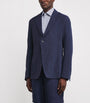 Emporio Armani Blue Linen Single-Breasted Blazer