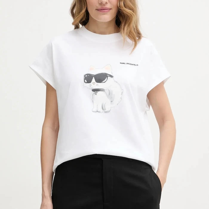 Karl Lagerfeld тениска дамска от памук IKON AQUARELLE