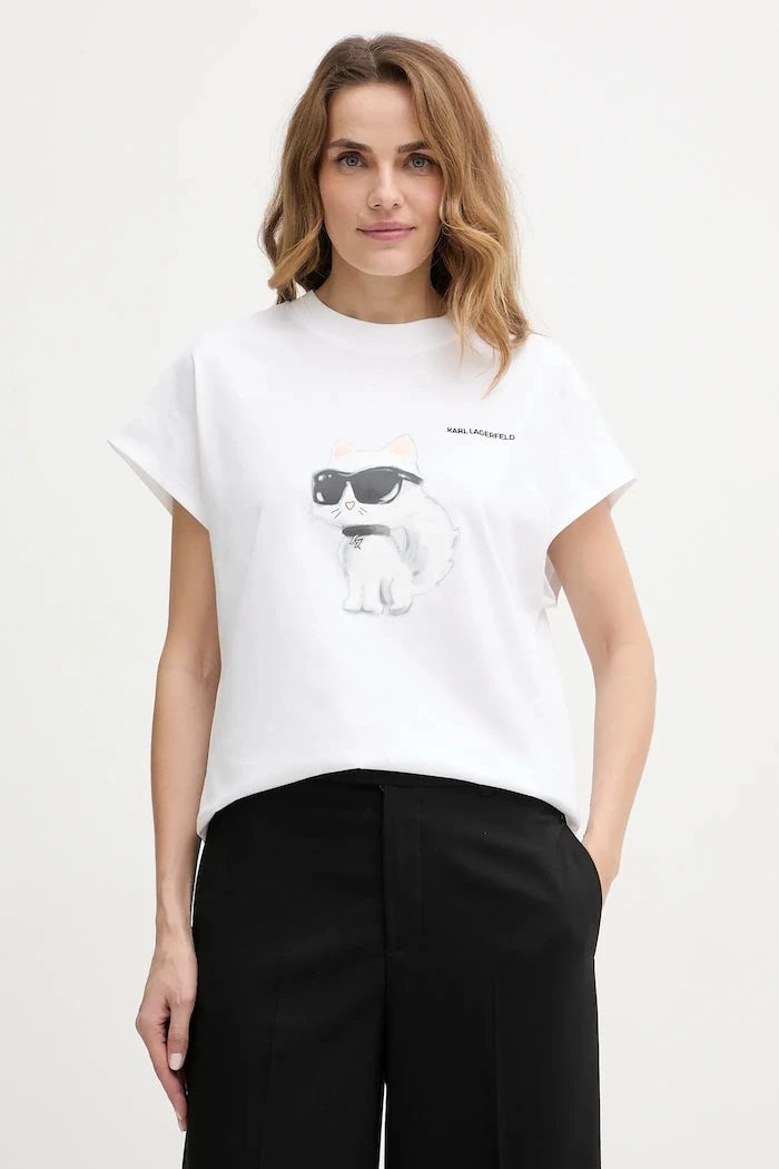 Karl Lagerfeld тениска дамска от памук IKON AQUARELLE