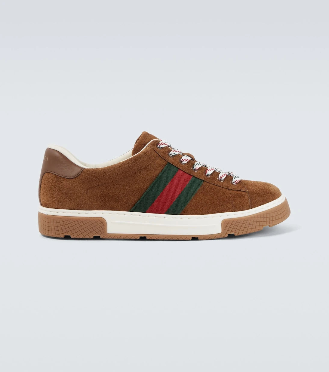 Gucci - Gucci Ace Web Stripe suede sneakers