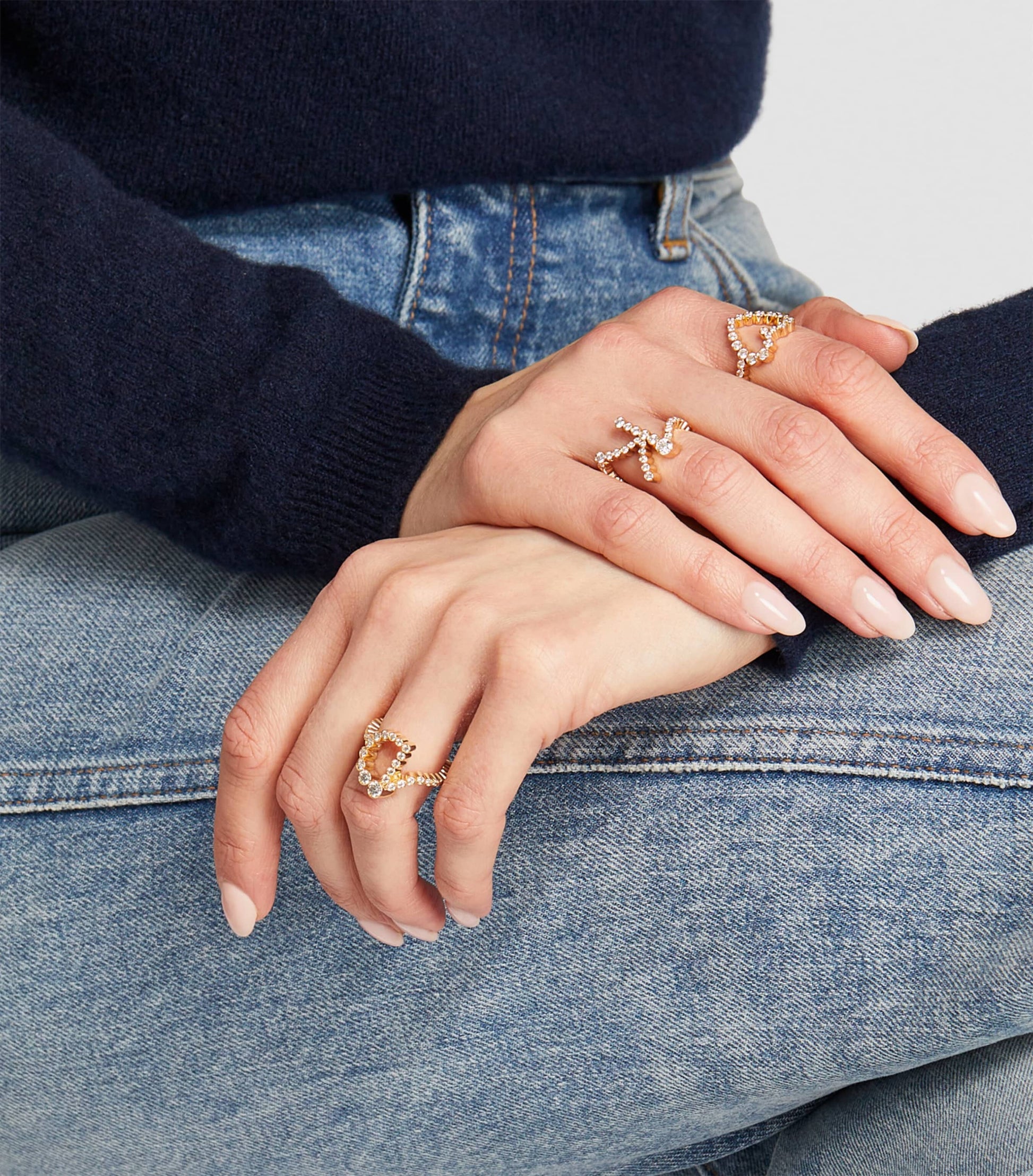 Yellow Gold and Diamond Ensemble 'D' Ring