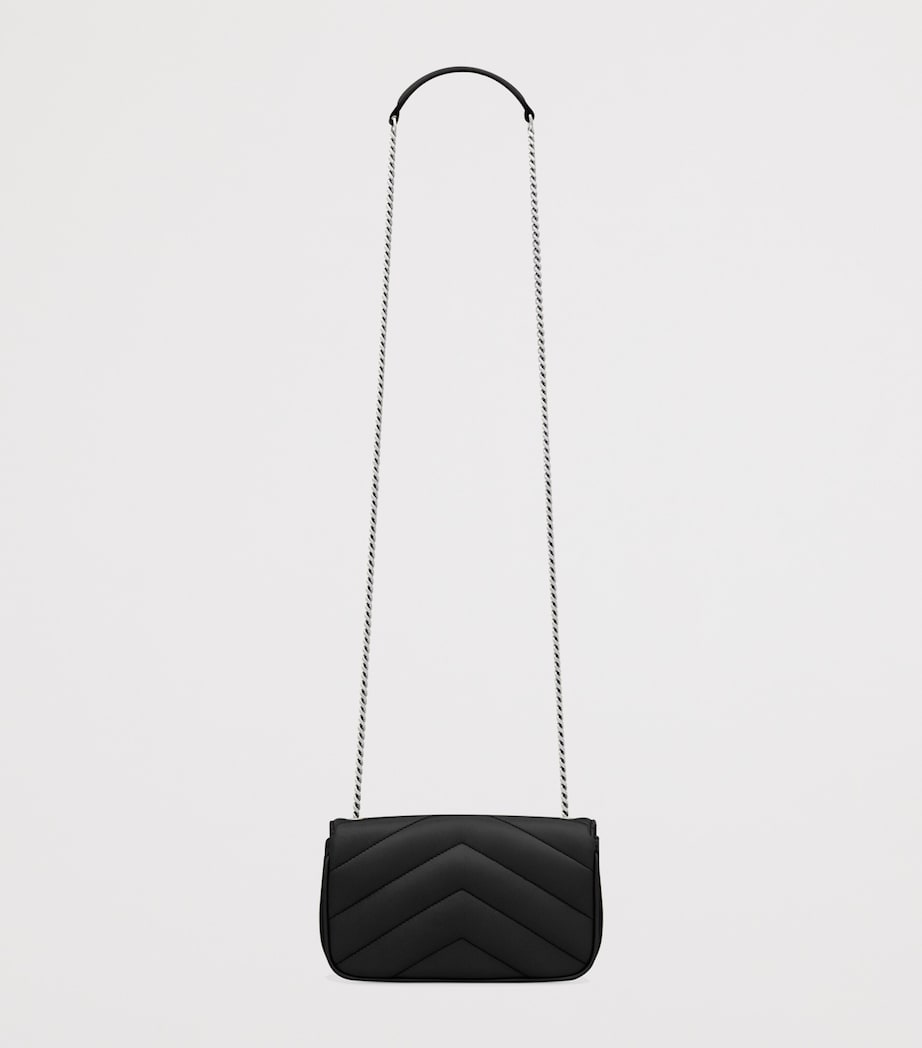 Saint Laurent Black Mini Matelassé Lambskin Loulou Shoulder Bag