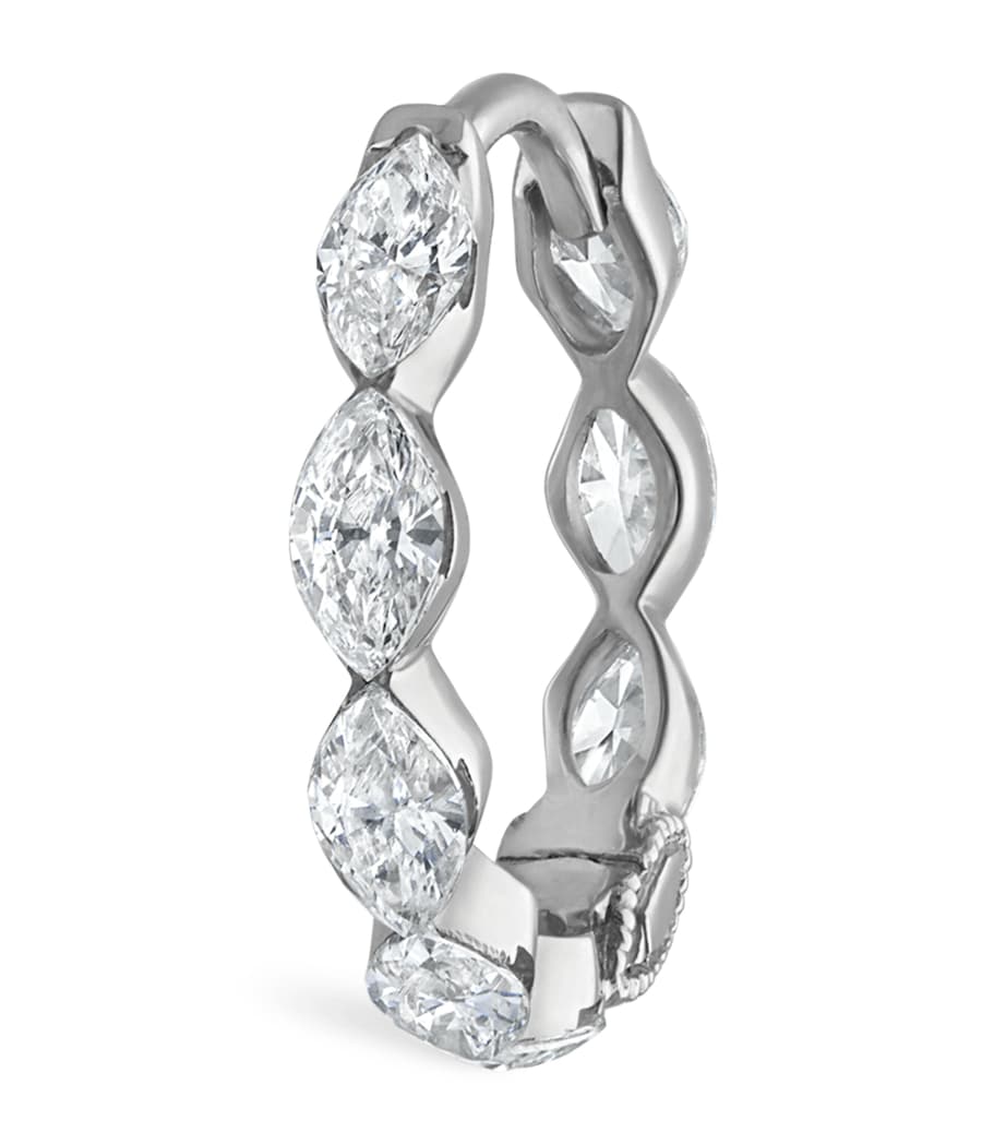Maria Tash Gold Invisible Set Diamond Marquise Eternity Hoop Earring (9.5mm)