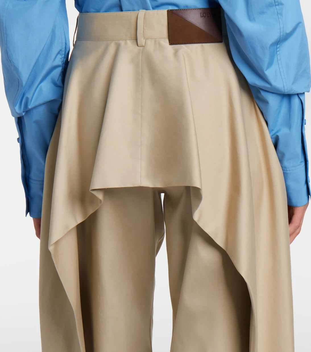 Loewe - Cotton and silk gabardine wide-leg pants