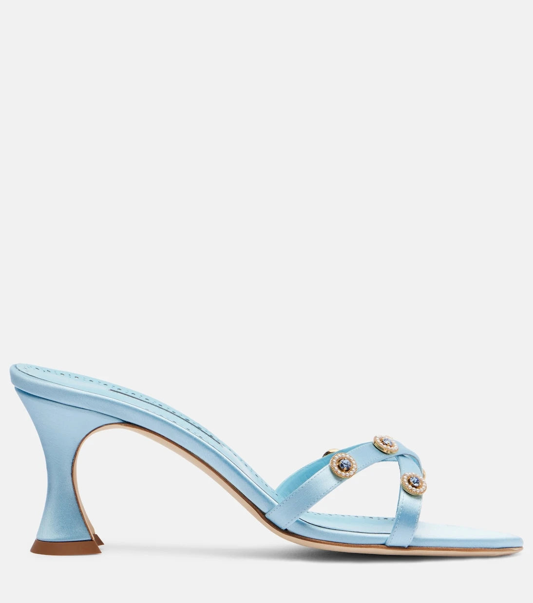 Manolo Blahnik - Pyrenea embellished satin mules