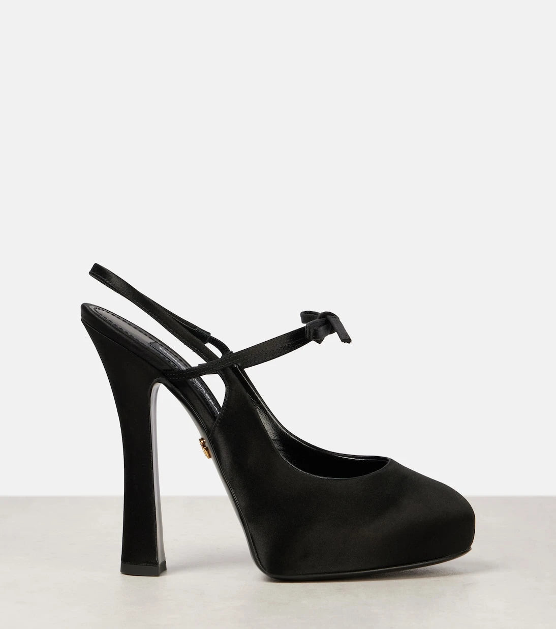 Dolce&Gabbana - Vally satin slingback platform pumps
