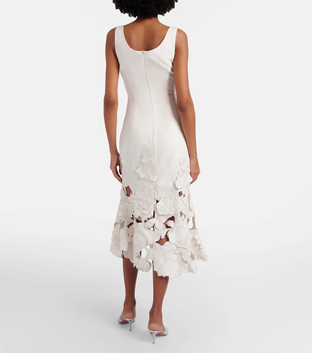 Leo Lin - Floral-appliqué midi dress