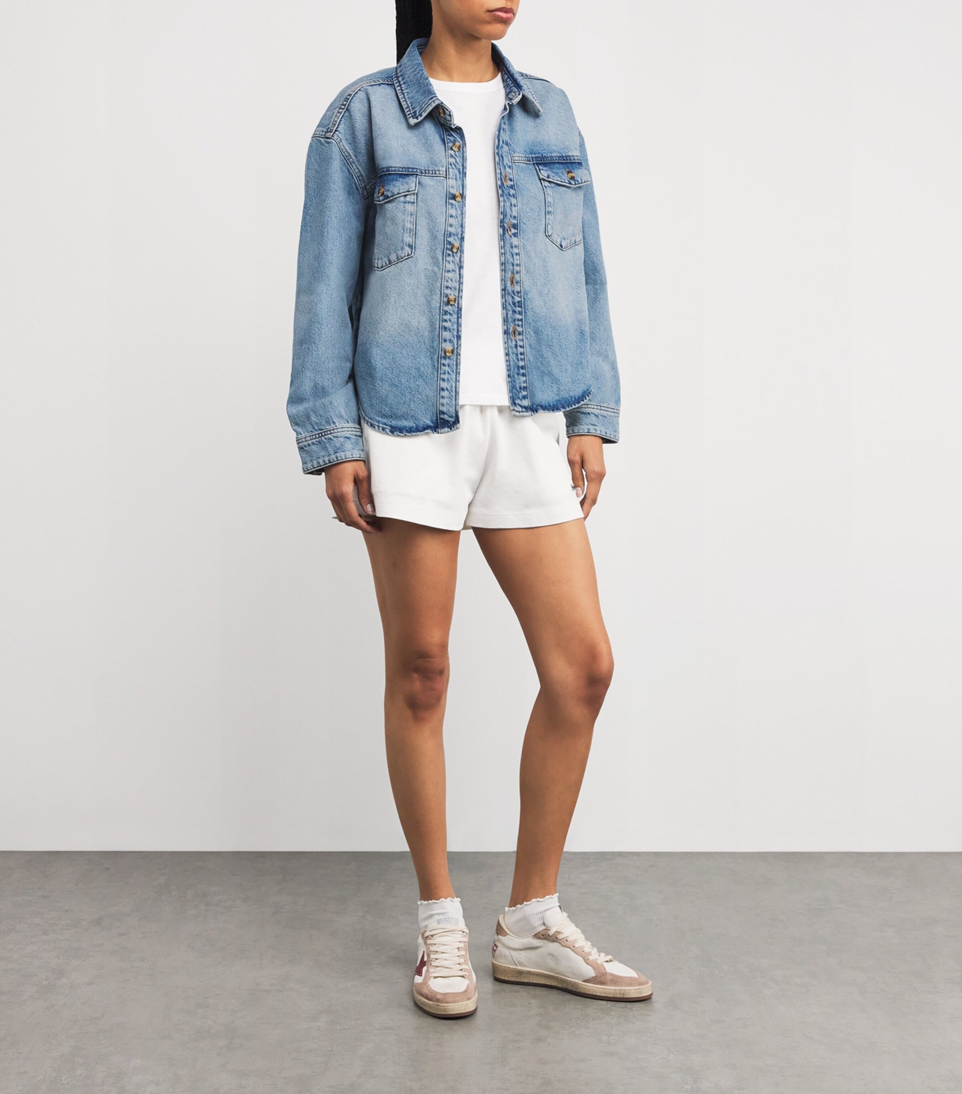 Good American Blue Structured Denim Shirt