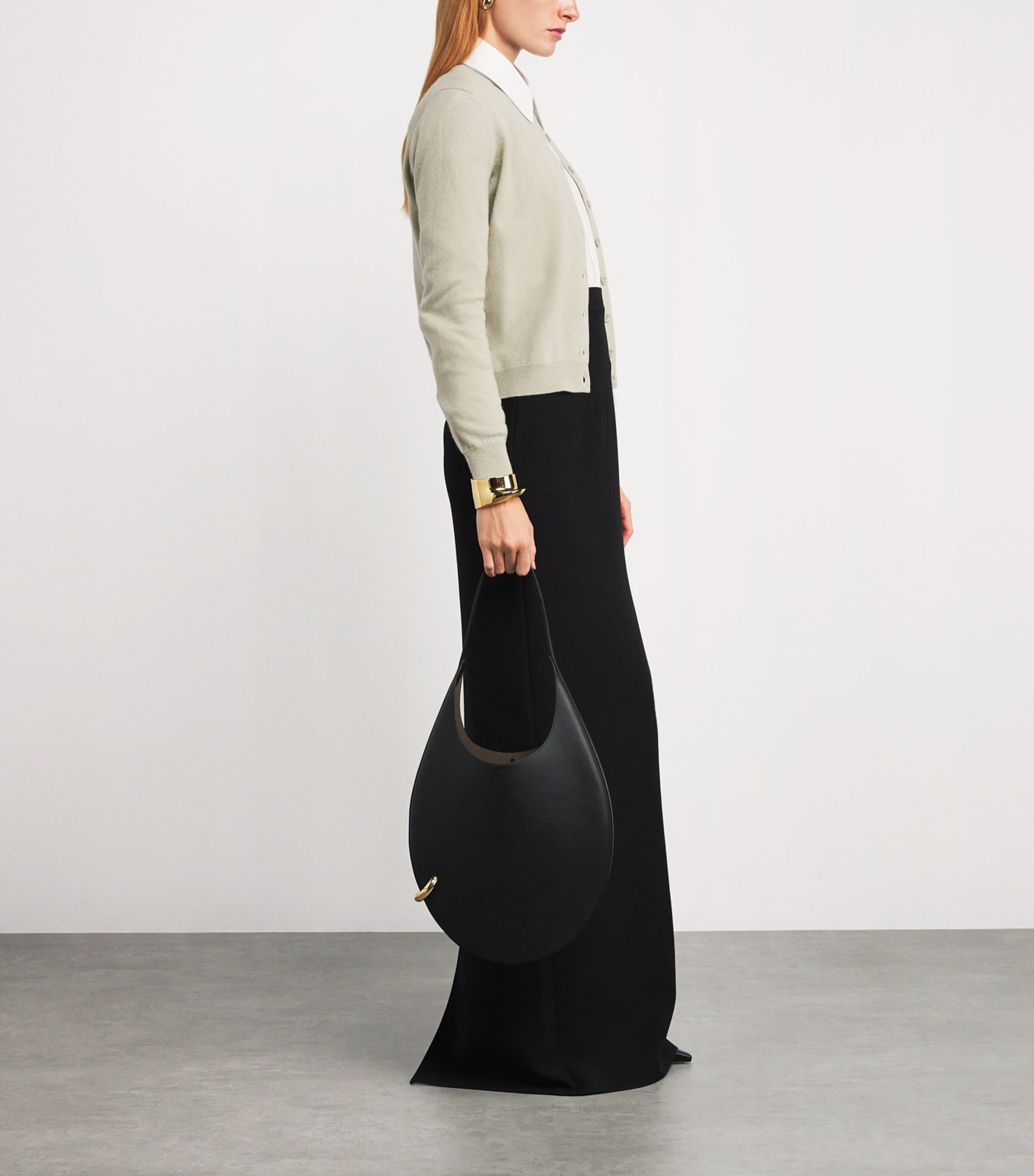 Leather Pierced Shoulder Bag