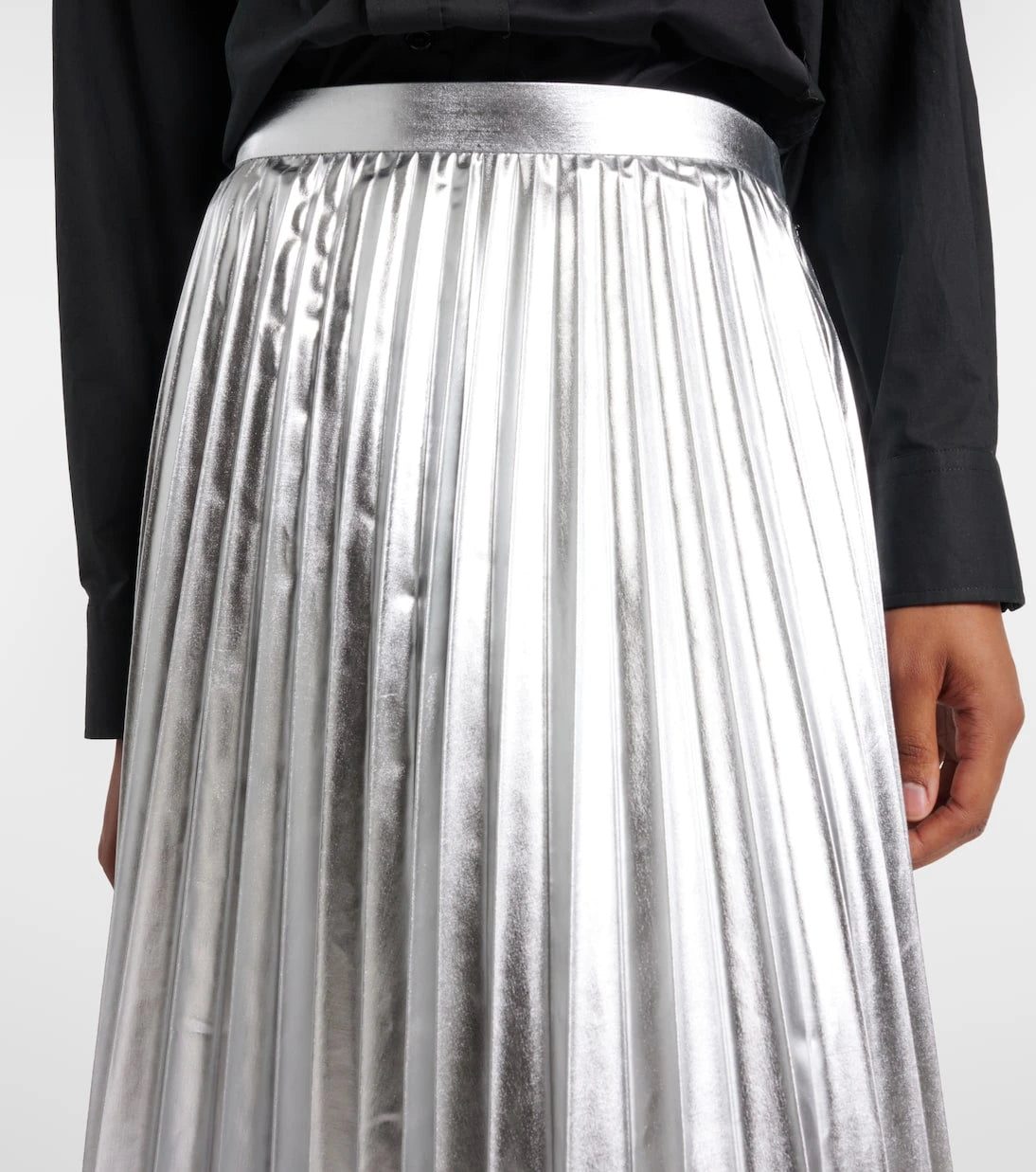 Junya Watanabe - Pleated metallic-effect midi skirt