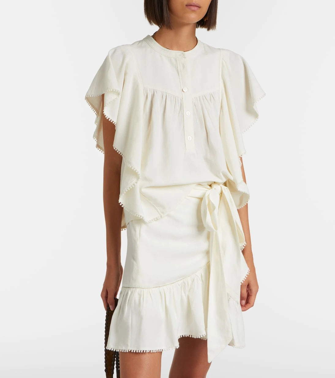 Marant Etoile - Marlie ruffled crochet-trimmed blouse