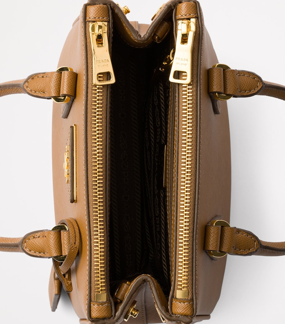 Prada Brown Mini Leather Galleria Top-Handle Bag