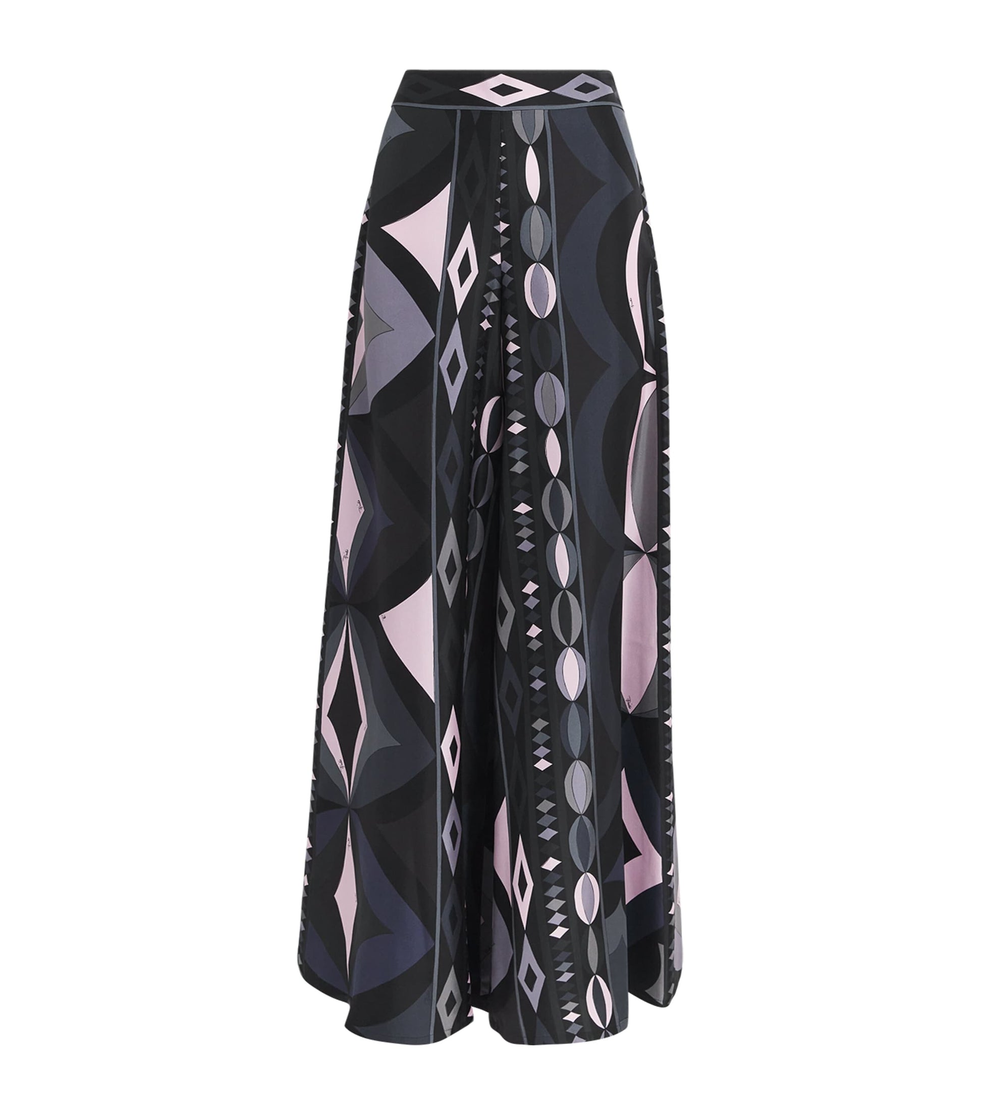Pucci Black Silk Wide-Leg Trousers